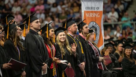 Nursing students graduating.